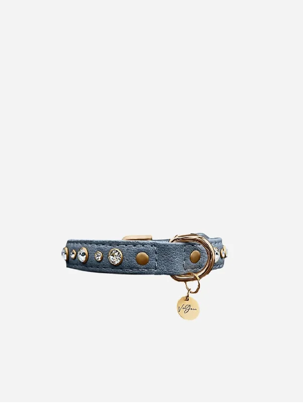 Quilted JacketsPiñatex® Vegan Leather Rhinestone Collar | Grey Luxury