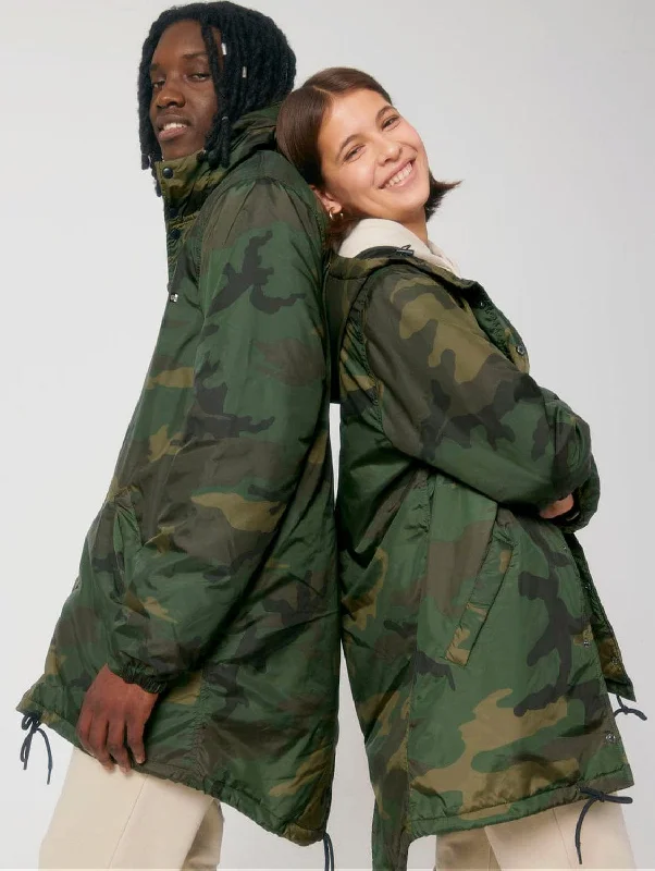 Cycling JacketsVegan Unisex Padded Parka AOP Jacket | Camo