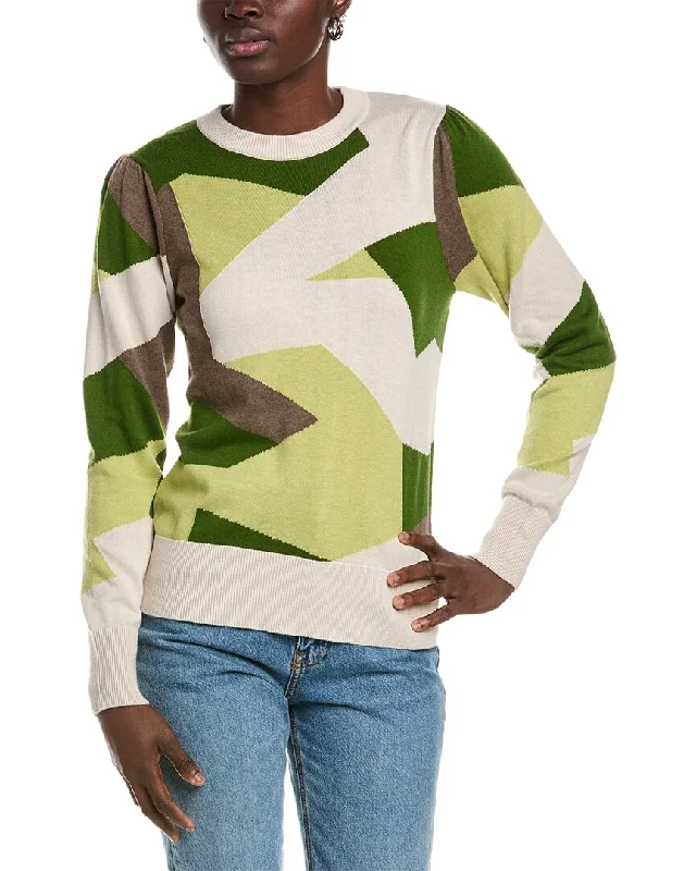 WISPR Camo Silk-Blend SweaterGraphic Knit Tops