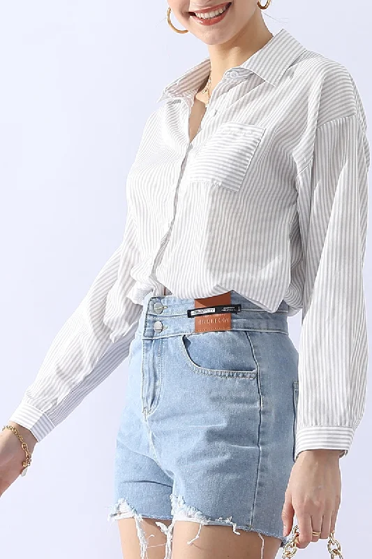 Quick-Dry ShirtsBUTTON DOWN VERTICAL STRIPE ONE POCKET SHIRTS