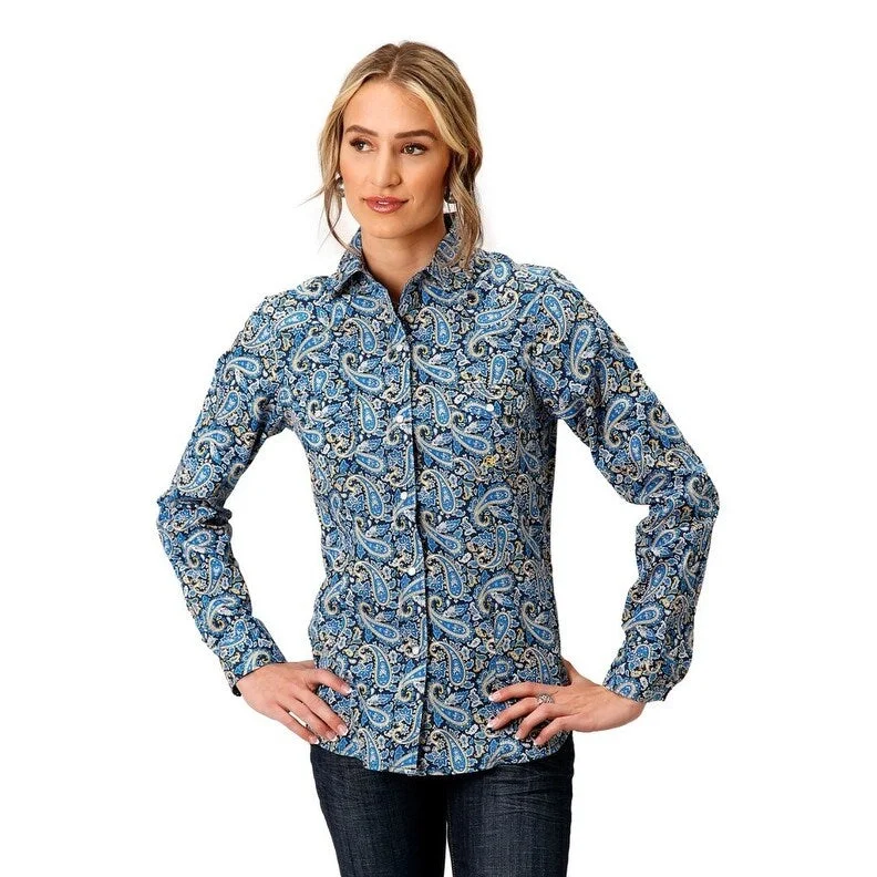 Collaborative ShirtsRoper Western Shirt Womens L/S Clear Skies Blue 03-050-0225-2015 BU