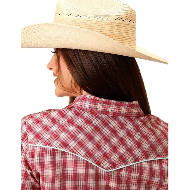 Travel ShirtsRoper Western Shirt Womens L/S Curved Yoke Red 01-050-0086-2003 RE