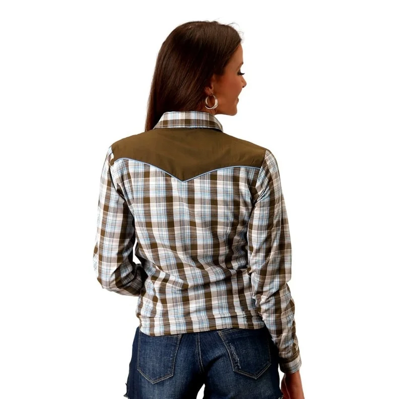 Longline ShirtsRoper Western Shirt Womens L/S Fancy Yokes Brown 01-050-0024-2007 BR