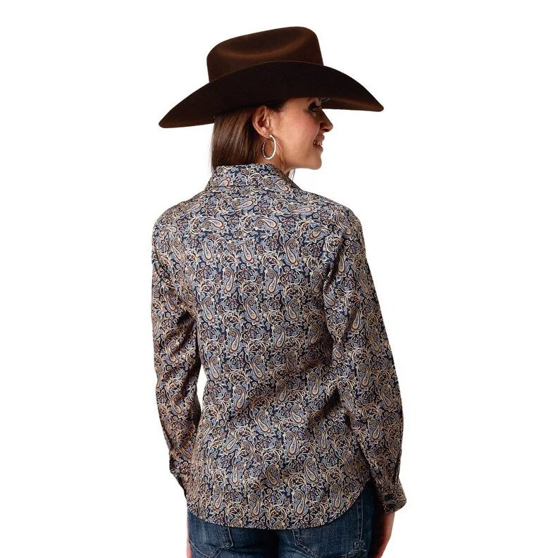 Printed ShirtsRoper Western Shirt Womens L/S Paisley Button Blue 03-050-0325-1005 BU