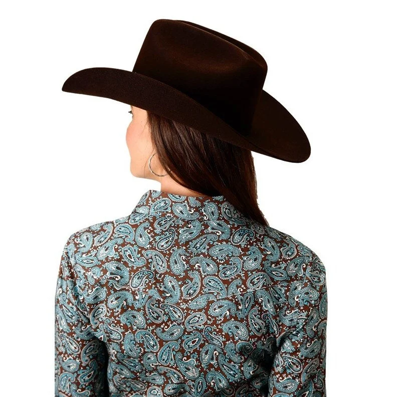 Tunic ShirtsRoper Western Shirt Womens L/S Paisley Turquoise 03-050-0225-6017 BU