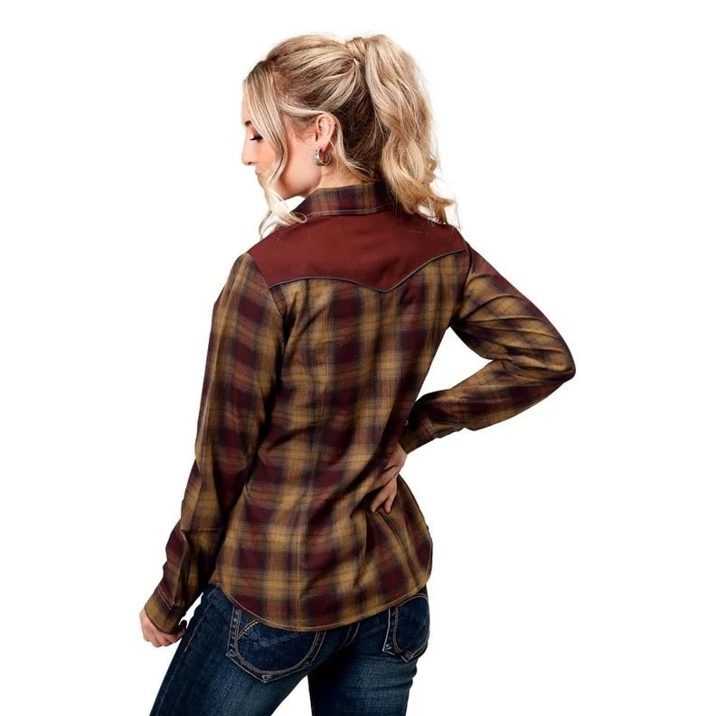 Punk ShirtsRoper Western Shirt Womens L/S Snap Plaid Brown 01-050-0024-6071 BR