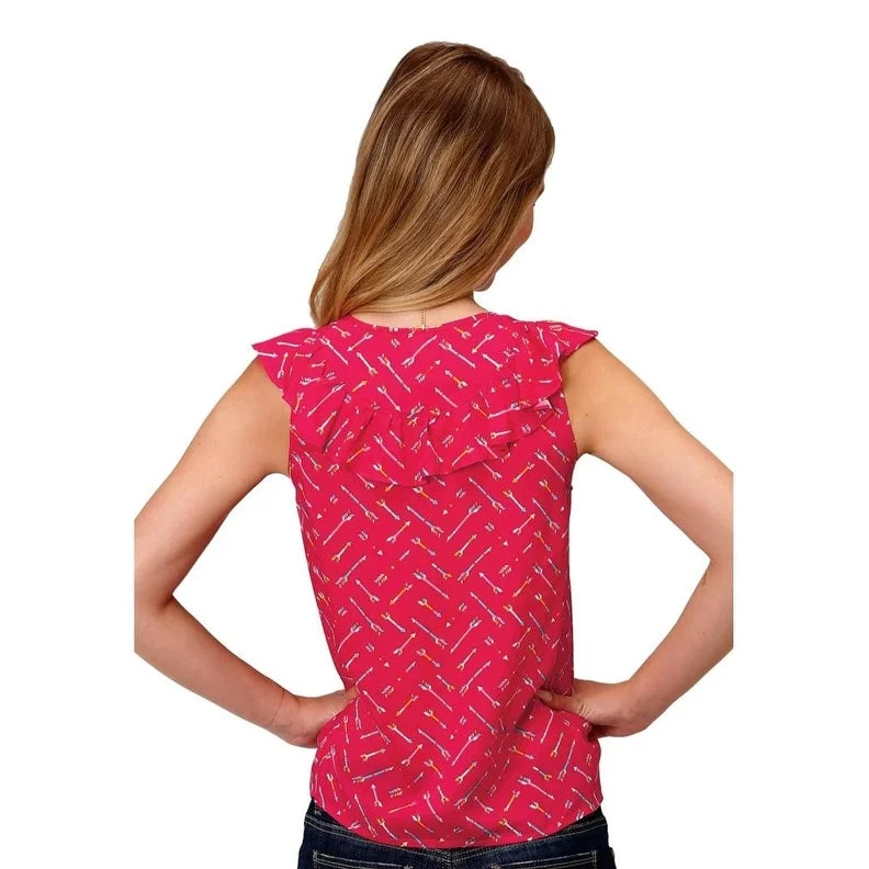 Longline ShirtsRoper Western Shirt Womens Sleeveless Arrow Red 03-052-0590-4007 RE