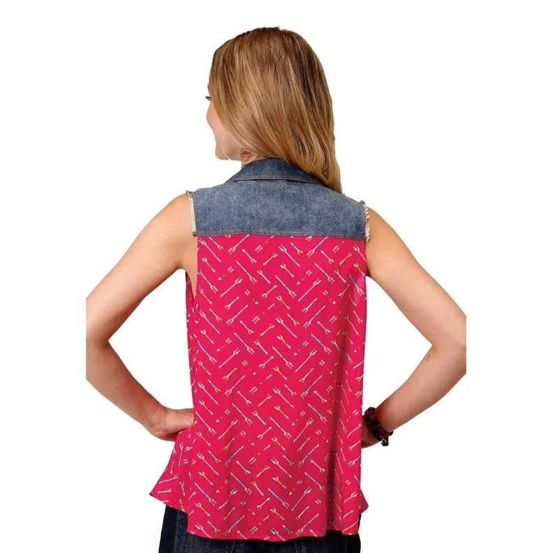 Luxury ShirtsRoper Western Shirt Womens Sleeveless Arrow Red 03-052-0590-4008 RE