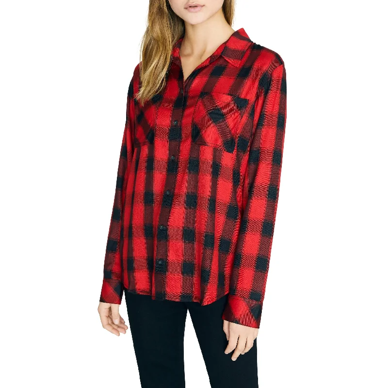 Plush ShirtsSanctuary Women's New Generation Boyfriend Shirt Bright Red Size XXS - XX-Small