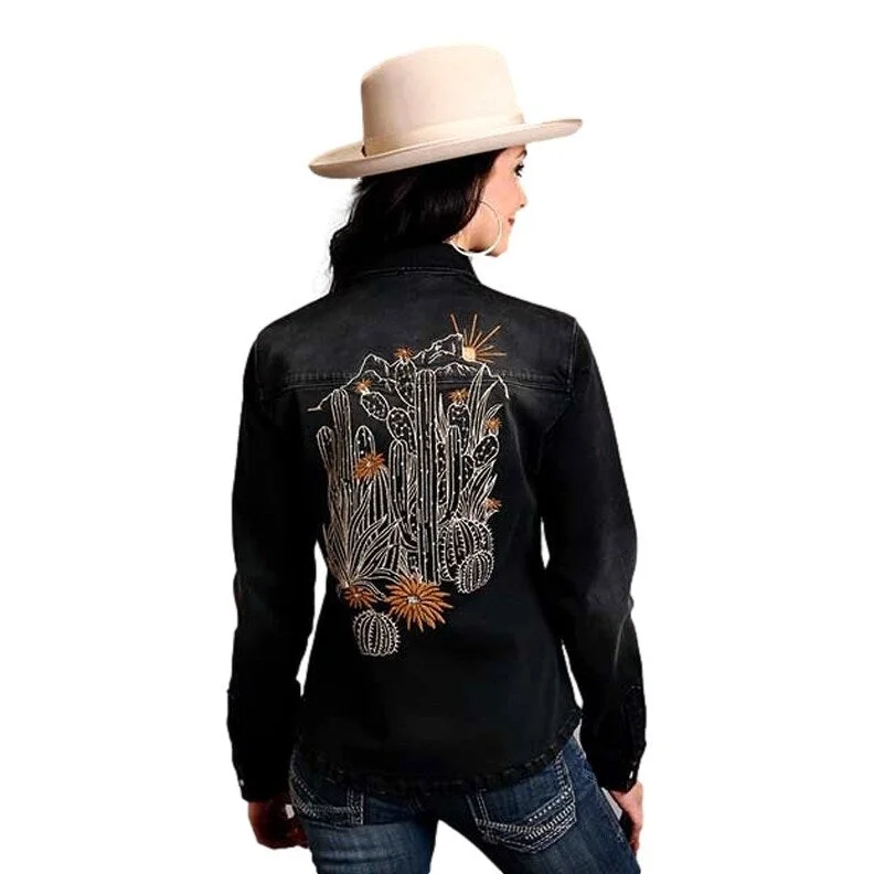 Outdoor ShirtsStetson Western Shirt Womens L/S Button Black 11-050-0202-1057 BL