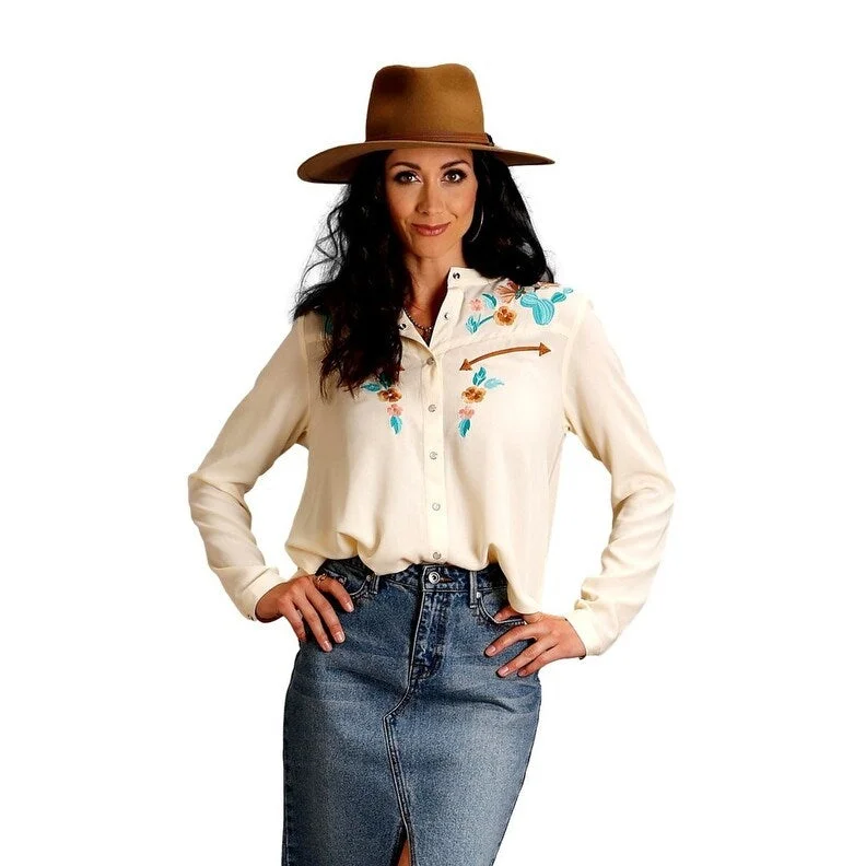 Glitter ShirtsStetson Western Shirt Womens L/S Collar Cream 11-050-0565-6010 WH