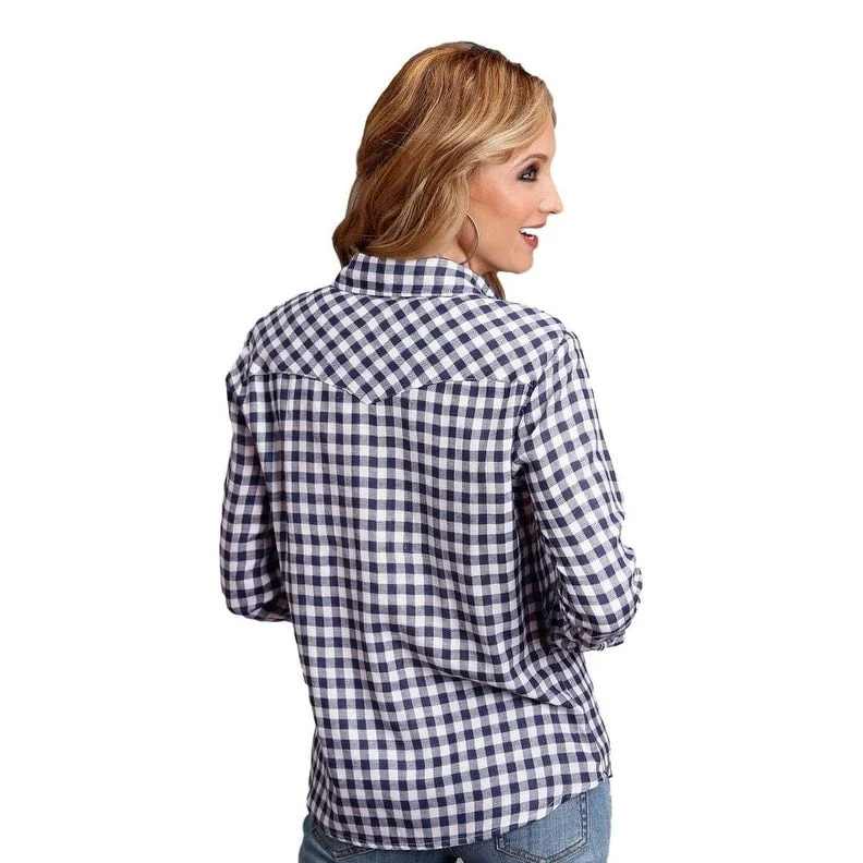 Dress ShirtsStetson Western Shirt Womens L/S Gingham Navy 11-050-0597-5052 BU