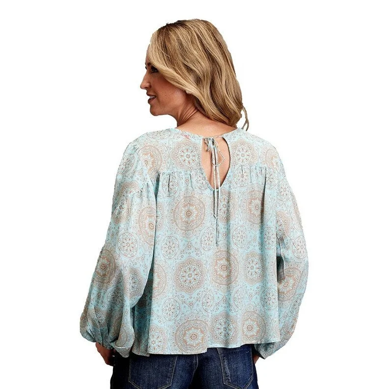 Fishing ShirtsStetson Western Shirt Womens L/S Medallion Aqua 11-050-0590-2015 BU