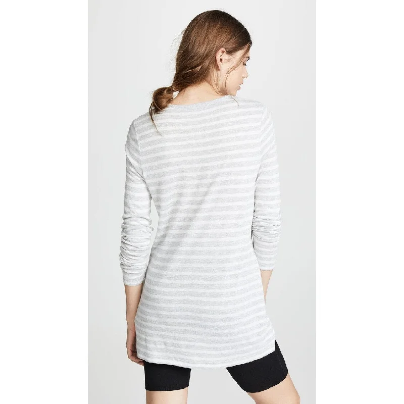 Alexanderwang.T Women's Wide Striped Long Sleeve Tee Gray Size Extra Small