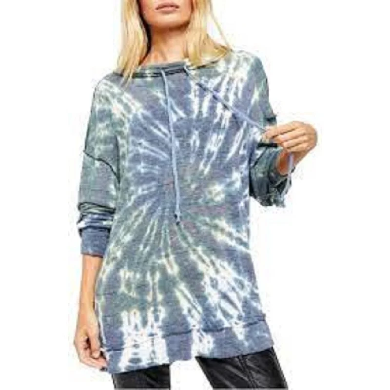 Free People Women's Best Catch Long Sleeve Tie Dye Tee White Size Small