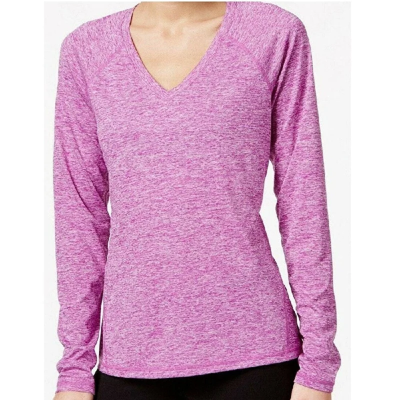 Ideology Women's Essential Long Sleeve Tee Purple Cactus Size 2 Extra Large - XX-Large