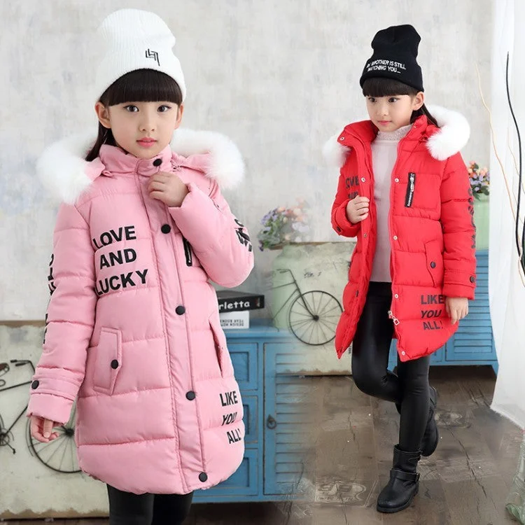 Hooded Long Sleeve Girls Padded Cotton Clothes