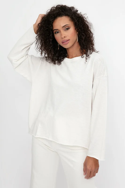 Long Sleeve Loffler Tee in Soft White