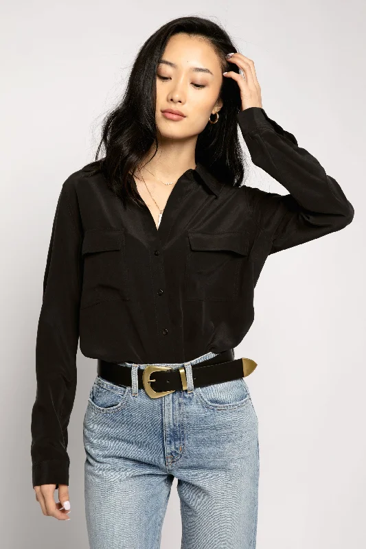 Margaret Long Sleeve Blouse in Black