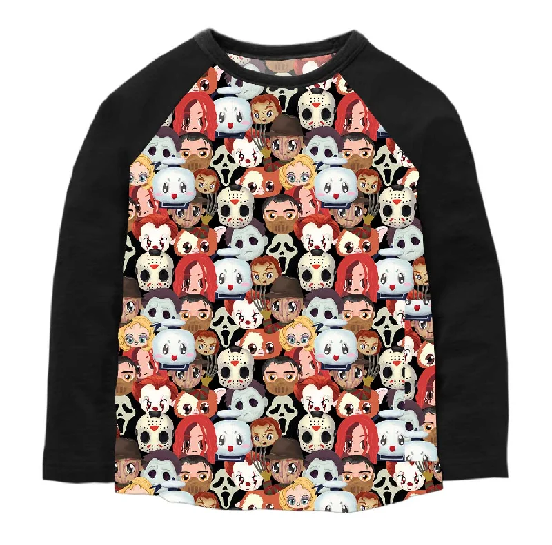 A Little Batty Cartoon Crazies - Adult Unisex Long Sleeve Bamboo Baseball Tee