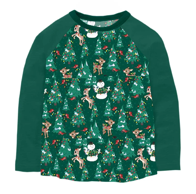 Merry & Bright Rudolph - Adult Unisex Long Sleeve Bamboo Baseball Tee