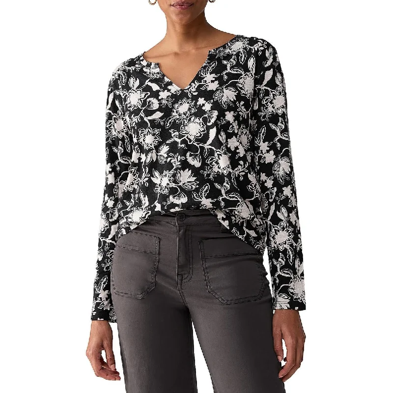 Sanctuary Womens Floral Print Long Sleeve Blouse