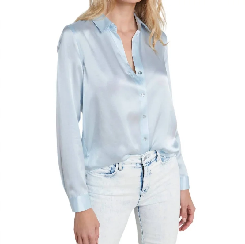 Tyler Long Sleeve Blouse In Ice Water