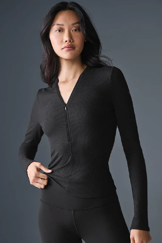 Ribbed Mesmerize Long Sleeve - Black