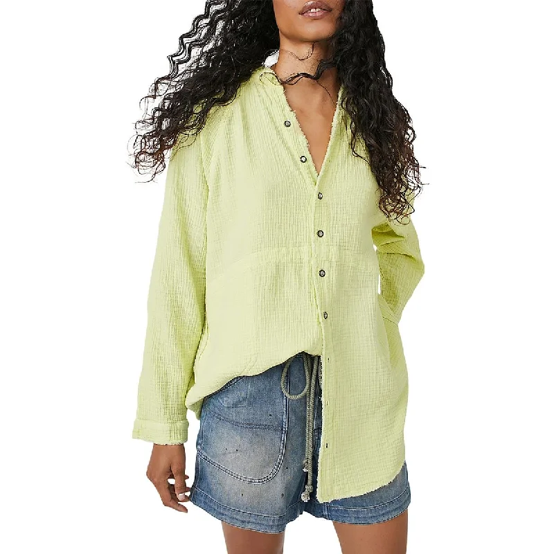 We The Free Womens Daydream Cotton Long Sleeve Button-Down Top