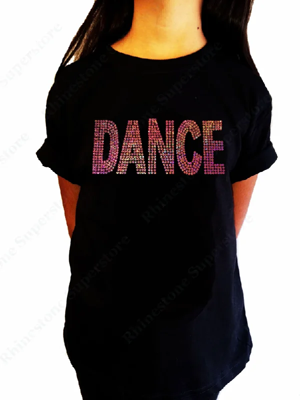 Girls Sequence T-Shirt " Pink AB Sequence Dance " Size 3 to 14 Available