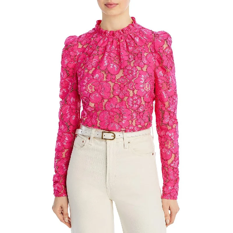 WAYF Womens Erika Lace Long Sleeve Blouse