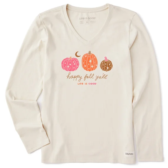 Women's Celestial Pumpkins Long Sleeve Crusher Vee