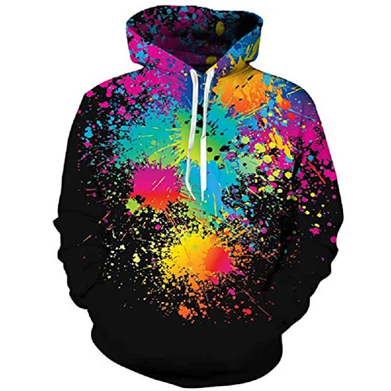 Paint Splatter Black HoodiePrinted Sweatshirts