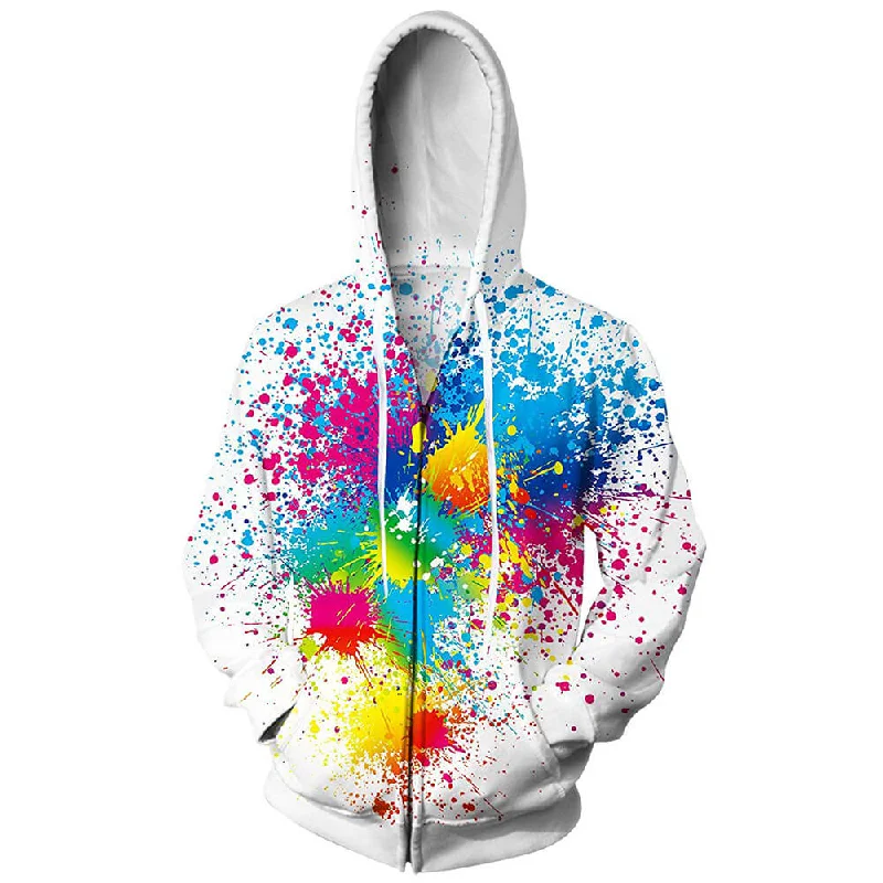 Paint Splatter Zip Up HoodieOrganic Cotton Sweatshirts