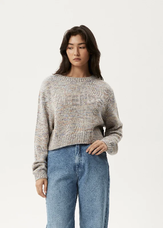 AFENDS Womens Ambient - Knit Jumper - BlueSki Sweatshirts