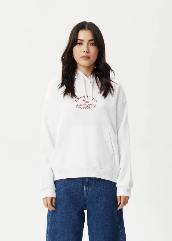 AFENDS Womens Cultivate - Pull On Hood - WhiteSports Team Hoodies