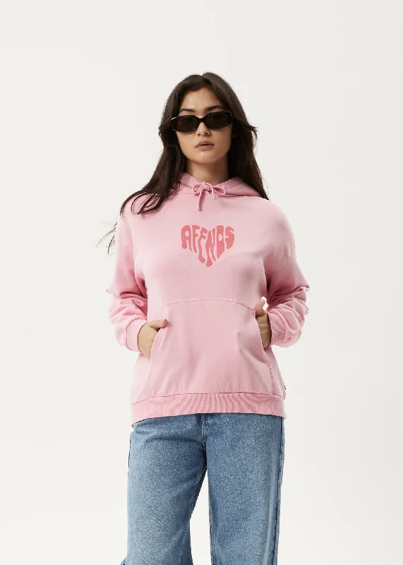 AFENDS Womens Mara - Pull On Hood - Powder PinkRunning Sweatshirts