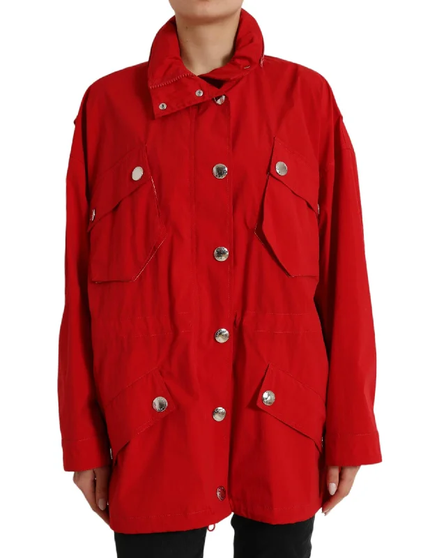 Women's fitness topsDolce & Gabbana  Oversized Red Trench Coat