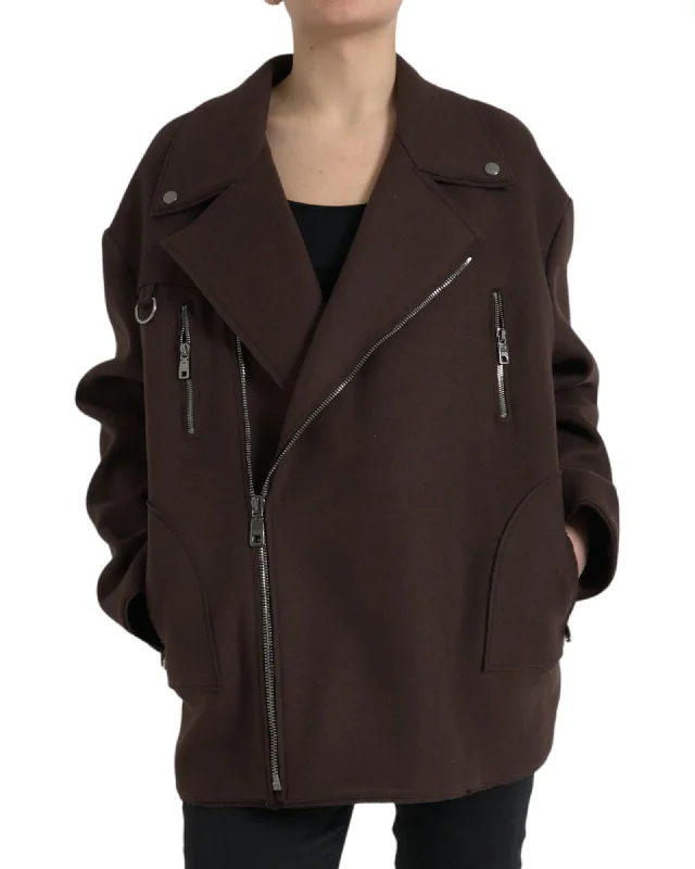 Women's outdoor topsDolce & Gabbana  Oversized Wool Jacket - Brown