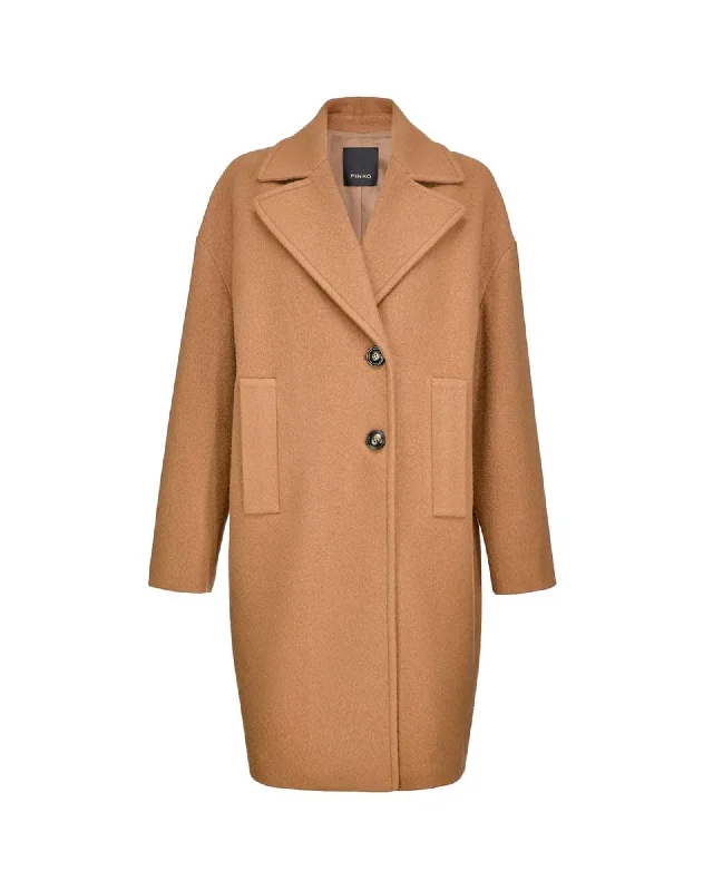 Plus size women's hollow topsPINKO  Oversized Wool Coat - Camel