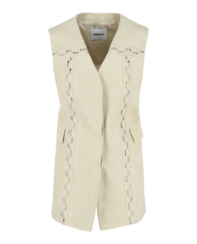 AMBUSH Womens Lace Up Leather Vest