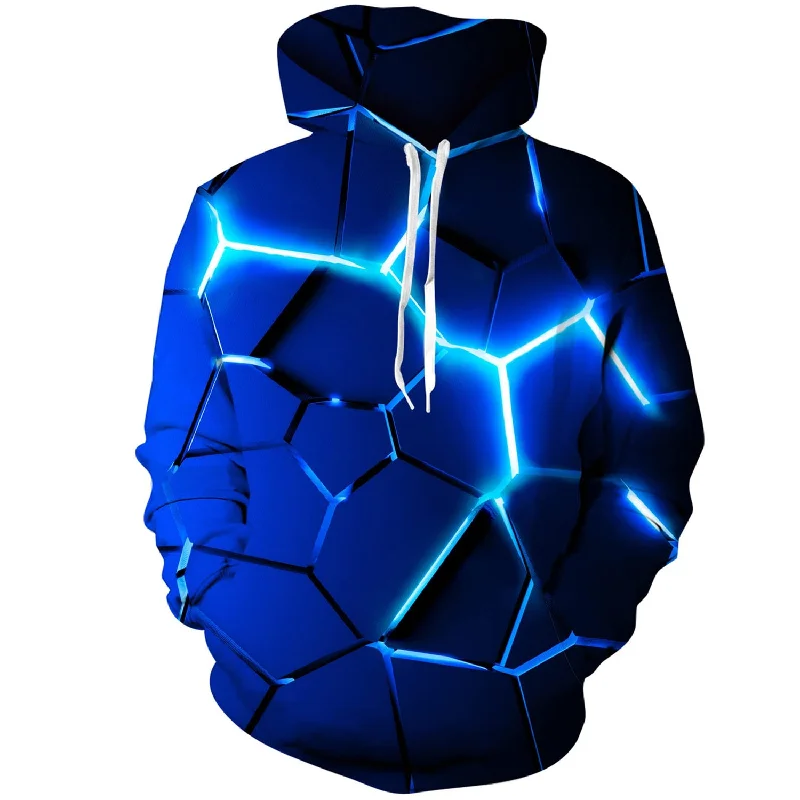 Blue Crack Fissure Funny HoodieBeaded Sweatshirts