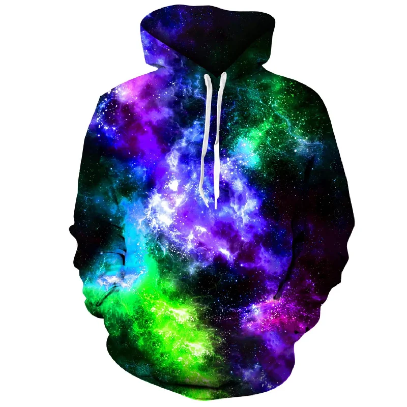 Blue & Green Galaxy Funny HoodieLinen Blend Sweatshirts