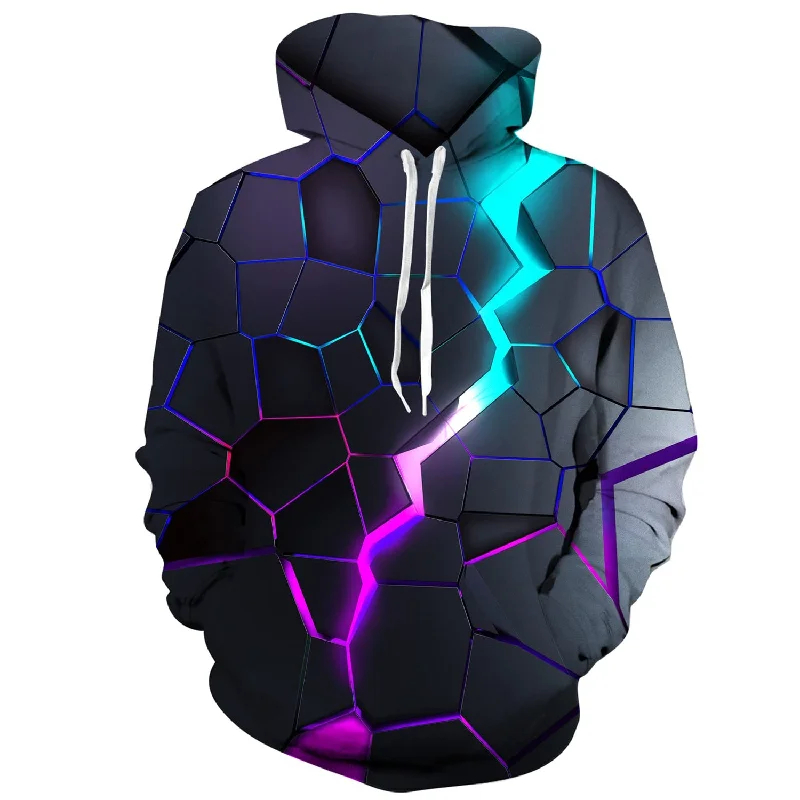 Blue & Purple Fissure Funny HoodieAthletic Hoodies