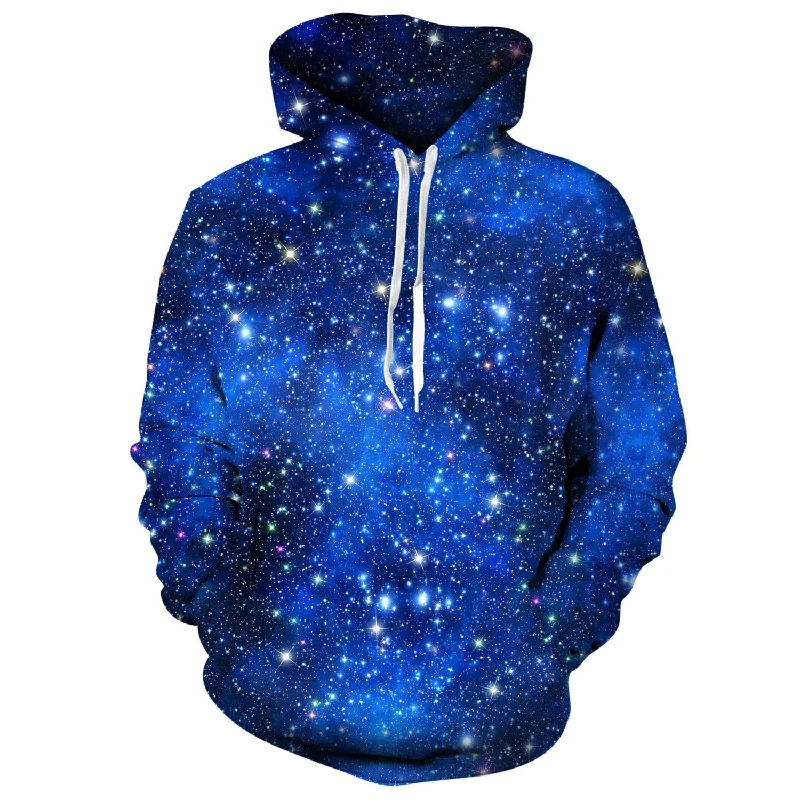 Bright Blue Galaxy Funny HoodieSherpa-Lined Hoodies