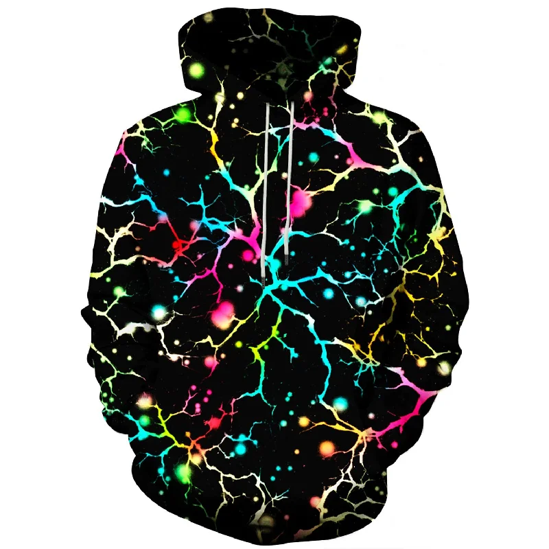 Colorful Crack Funny HoodieTasseled Sweatshirts