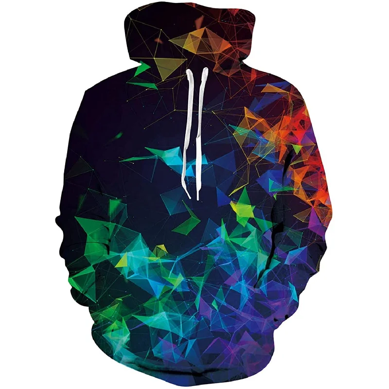 Colorful Geometric Funny HoodieDistressed Hoodies