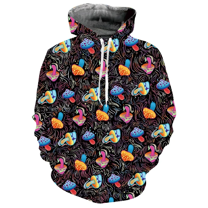 Colorful Mushroom Funny HoodieThermal Hoodies