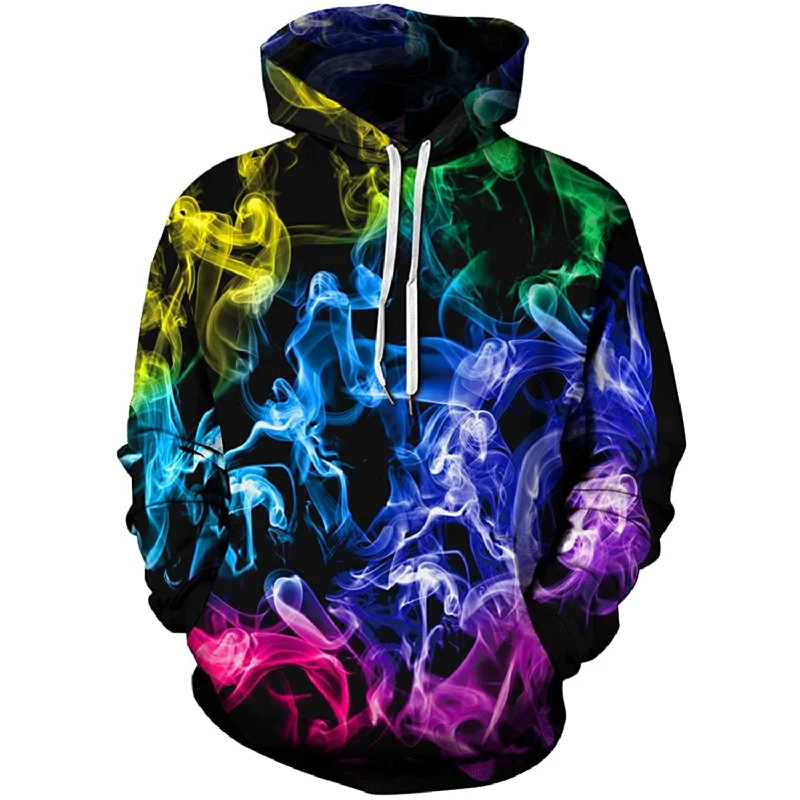 Colorful Smoke Funny HoodieCotton Hoodies