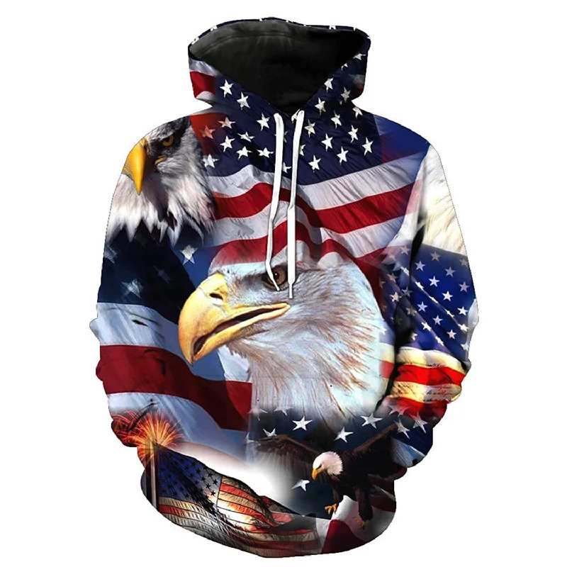 Patriot Eagle American Flag HoodieTravel Sweatshirts